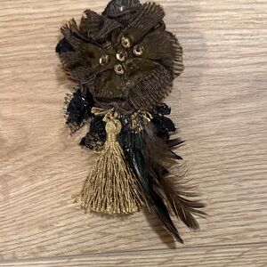Elegant Brown and Gold Floral hair piece by Gypsy Junk
